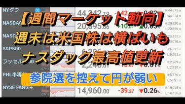 【今週のマーケット動向】週末は米国株、横ばいもナスダック最高値更新！【米国株ナイトセッション】