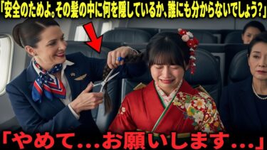 【海外の反応】「安物の着物！」と日本人少女を侮辱し、罰として髪を切った客室乗務員。その10分後、機長は本社から「当該乗務員の身元を即座に報告せよ」との緊急連絡を受けた。その本当の理由とは…？