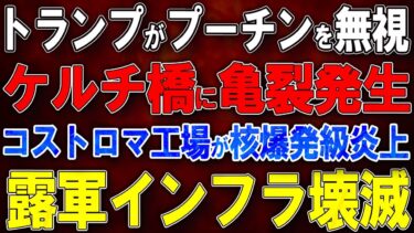 【ウクライナ戦況】トランプがプーチン完全見放し！ケルチ橋に亀裂発生！コストロマ工場が核爆発級炎上！露軍インフラ壊滅！！