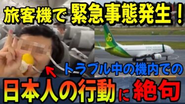 【海外の反応】海外「日本人ヤバすぎだろ…」非常事態が発生した航空機内での日本人のある行動に世界が驚愕…【日本賞賛】
