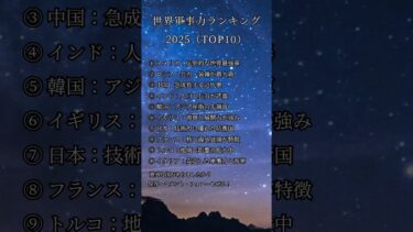 🌍世界軍事力ランキングTOP10【2025年最新版】