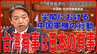 【台湾有事】米との関税交渉では安全保障を分けて考えるべきではない！   | 台湾有事は日本の有事だ！【榛葉賀津也】【国会中継】