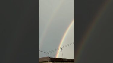 二重の虹🌈🌈#いい事あるかも #雨上がり　#異常気象