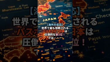 【海外の反応】世界で最も信頼されるパスポート、日本は圧倒的な第1位！！では中国のパスポートは何位でしょうか…？#shorts