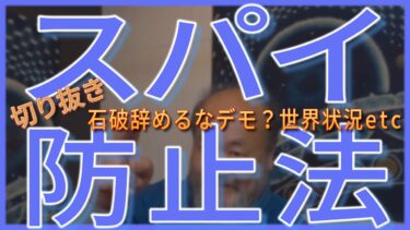 スパイ防止法、石破辞めないでデモ、世界異常気象etc