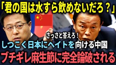 【海外の反応】日本人のヘイトを集める中国共産党へ麻生太郎が大激怒！たった5秒で完全論破した衝撃の理由