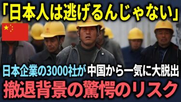 【海外の反応】「日本人は絶対逃げるなよ！」日本企業3000社が中国を市場から撤退！撤退の背景にある衝撃の懸念事項とは