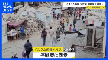 ガザでの戦闘めぐり“ハマスが停戦案に同意”報道　60日間戦闘停止か｜TBS NEWS DIG
