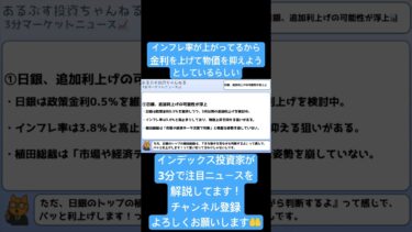 【物価高抑え】日銀は物価高を抑えるために、金利を上げようとしているらしい