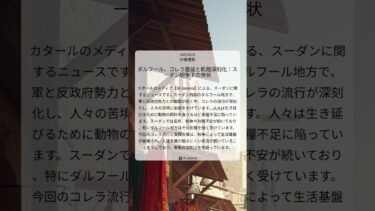 ダルフール、コレラ蔓延と飢餓深刻化：スーダン紛争下の惨状｜Al Jazeera｜2025/08/05｜中東情勢