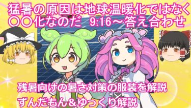 地球温暖化のウソと残暑対策のファッション【ずんだもん＆ゆっくり解説】#エコ不安 #気候変動 #ファッション #ずんだもん解説 #ゆっくり解説 #時事ネタ