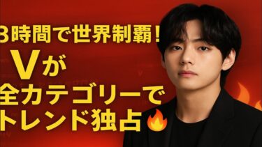 🔥8時間経過…V(BTS)が全世界トレンド独占‼🌎💜 驚異の記録が止まらない😱✨