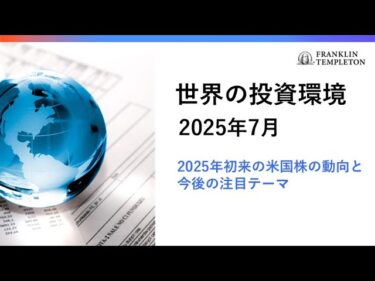 世界の投資環境　2025年7月 ～2025年初来の米国株の動向と今後の注目テーマ～