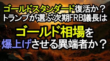 【金融システムの未来】パウエル議長の後継者争い！金利操作を否定する候補者がゴールドを救う？