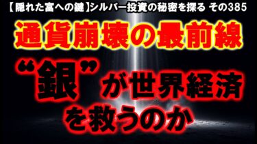 通貨崩壊の最前線──“銀”が世界経済を救うのか（【隠れた富への鍵】シルバー投資の秘密を探る その385）