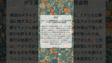 米インフレ指標発表控え、ソウル株式市場が下落：投資家は様子見姿勢｜Korea Herald｜2025/08/29｜国際経済