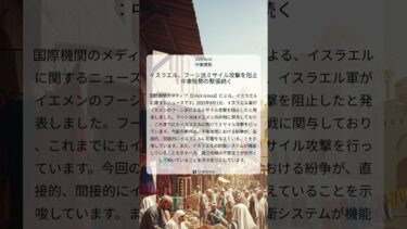 イスラエル、フーシ派ミサイル攻撃を阻止：中東情勢の緊張続く｜Crisis Group｜2025/08/02｜中東情勢