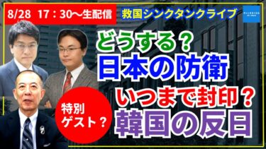 どうする？日本の防衛　いつまで封印？韓国の反日　倉山満　渡瀬裕哉　小川清史　電通総研経済安全保障研究センター主席研究員 部谷直亮　現代戦研究会技術顧問