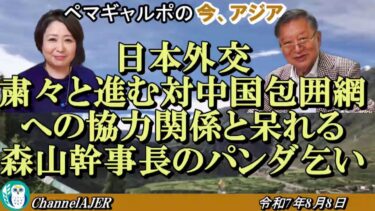 「日本外交ー粛々と進む対中国包囲網への協力関係と呆れる森山幹事長のパンダ乞い」ぺマギャルポ＆古川フミエイツ AJER2025.8.9(5)