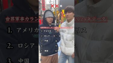 【地理クイズ】世界軍事力ランキングTOP10の国わかる？