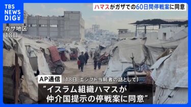 ガザ戦闘めぐりハマスが仲介国提示の停戦案に同意とAP通信報じる　今後はイスラエル側の出方が焦点に｜TBS NEWS DIG