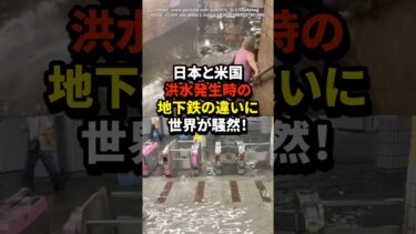 【海外の反応】日本と米国、洪水発生時の地下鉄の違いに世界が騒然！#shorts