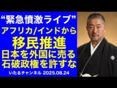 “緊急憤激ライブ” アフリカ/インドから「移民推進」日本を外国に売る石破政権を許すな！
