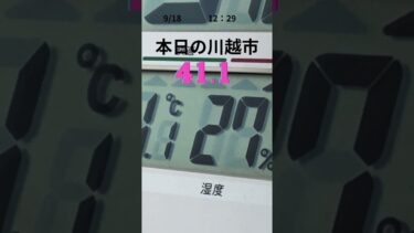 【異常気象⁉】9月中旬なのに41.1℃🥵🔥 川越で災害級の酷暑‼️（9月18日12:29）#shorts #あつい 　#川越市