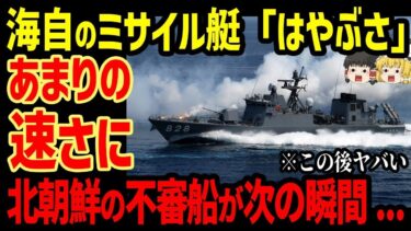 海上自衛隊のミサイル艇はやぶさ、あまりの速さに北朝鮮不審船が   w