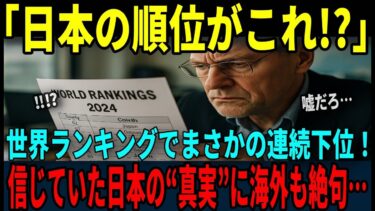 【海外の反応】「まさか日本がこんな順位とは…」世界ランキング下位の超悲報…信じられない順位に海外が大騒ぎ…国民すら知らなかった真実とは…⁉