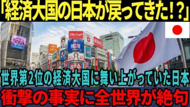 【海外の反応】「かつての日本が戻ってきただと！？」経済大国の日本が舞い戻りついに世界第2位の地位に！？衝撃の事実に全世界が絶句