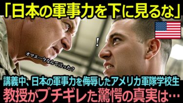 「日本の軍事力を下に見るな」講義中、日本の軍事力を侮辱したアメリカ軍隊学校生、教授がブチギレた驚愕の真実は…【海外の反応】