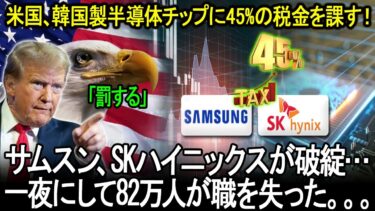 米国、韓国製半導体チップに45%の税金を課す！サムスン、SKハイニックスが破綻…一夜にして82万人が職を失った。半導体産業をリードするというイ・ジェミョンの夢は完全に打ち砕かれた！