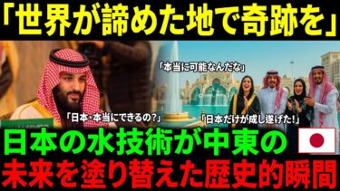 【海外の反応】「ドイツも米国も失敗したのに…」日本が砂漠で72時間の奇跡を起こしサウジ皇太子を動かした衝撃の結末