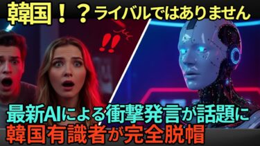 【海外の反応】「日本は韓国をライバルと見ていません」韓国番組で最新AIが衝撃発言…韓国有識者が「日本は嫉妬している」と主張するも完全論破される【日本称賛】