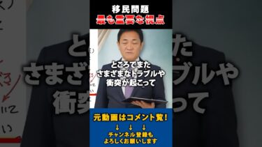 【玉木雄一郎】移民政策推進について言及「一切してません！」移民問題の最も重要な視点についても解説 #国民民主党 #玉木雄一郎 #移民 #移民政策