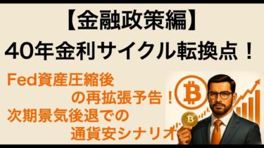 👤2024年【金融政策編】40年金利サイクル転換点！Fed資産圧縮後の再拡張予告！次期景気後退での通貨安シナリオ