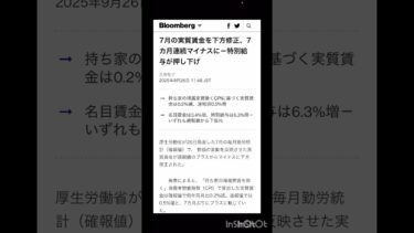 【日本実質賃金またもや下落】インフレ止められず／今後の行方と回避方法#shorts