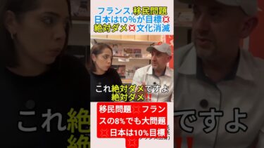 【フランス移民問題】日本は10％が目標💢絶対ダメ💢文化消滅＃shorts ＃移民 ＃鈴木馨祐 ＃ニコラ ＃フィフィ
