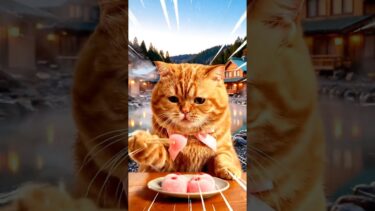 ぽっちゃり猫の食べる姿に心が溶ける🐱🍽️✨ #shorts #猫 #食べる猫 #日本