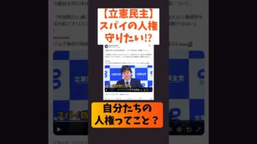 【立憲民主党】スパイの人権を守りたい！？自分たちの人権ってこと #news #shorts