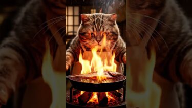 【猫の爆速飯】これはもう芸術🍽️🐱✨ #shorts #猫 #食べる猫 #日本