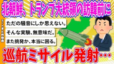 【2chまとめ】北朝鮮、トランプ大統領の訪韓前に巡航ミサイル発射…【ゆっくり】