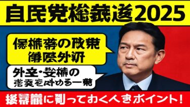 【自分流分析】自民党総裁選 最新情報！連立拡大と外交・安保政策の未来