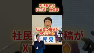 社民党の投稿がXで炎上🔥不法移民を非正規・無登録と呼ぼう!? #shorts #政治 #社民党 #移民問題 #不法移民 #大竹栄喜