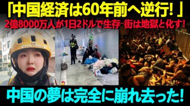 「中国経済は60年前へ逆行！」2億8000万人が1日2ドルで生存―街は地獄と化す！中国の夢は完全に崩れ去った！