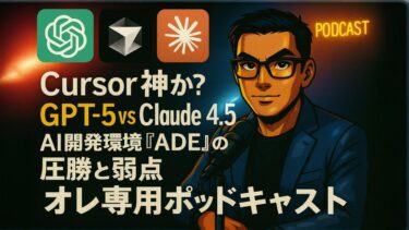 Cursorは神か?GPT-5 vs Claude 4.5、AI開発環境「ADE」の圧勝と弱点【オレ専用ポッドキャスト】