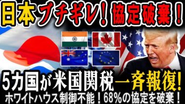 【海外の反応】日本がアメリカ排除へ！最後通告！５か国が米国関税一斉報復！６８％の協定が破棄で米国は制御不能に！#usa #trump #japan