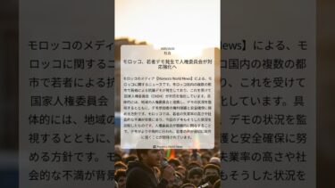 モロッコ、若者デモ発生で人権委員会が対応強化へ｜Morocco World News｜2025/10/03｜社会