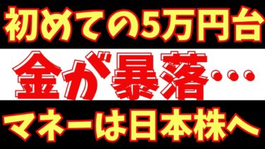 金価格が5%急落!世界マネーが『日本株』に向かう本当の理由